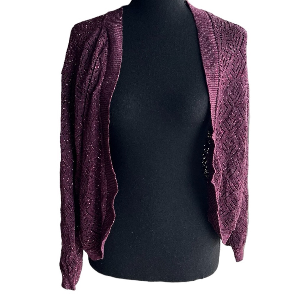 Sparkle Berry open front knit cardigan size 3x